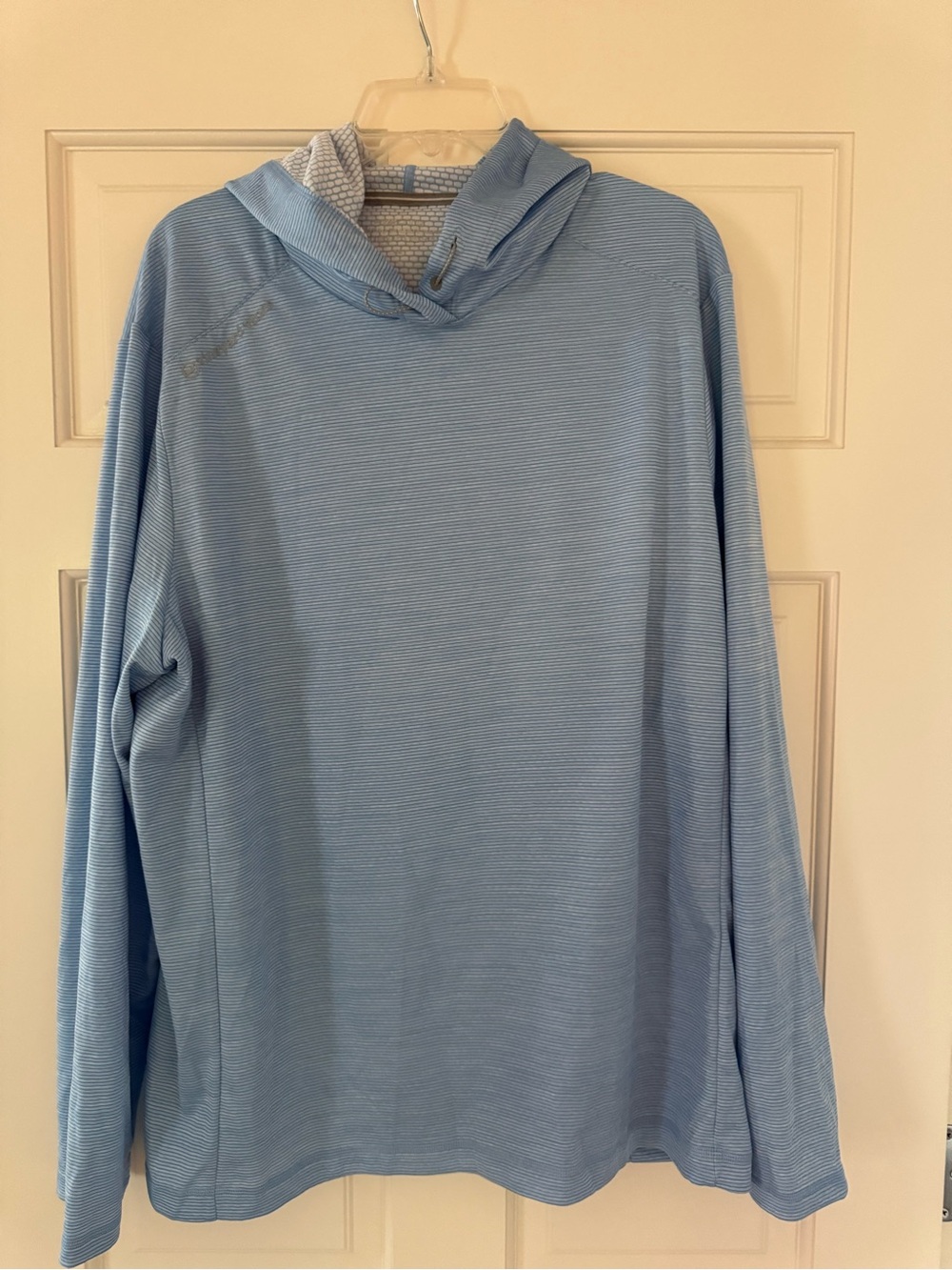 Faherty Men's Light Blue Performance Hooded Long-Sleeve Shirt quickdry XL